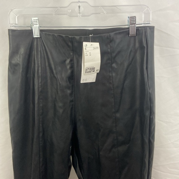 H&M Faux Leather Pants Women’s Size 10 Black NWT - Picture 4 of 14
